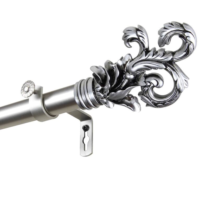 InStyleDesign Exult 1 inch Diameter Adjustable Curtain Rod - 160 to 240 inches - satin nickel