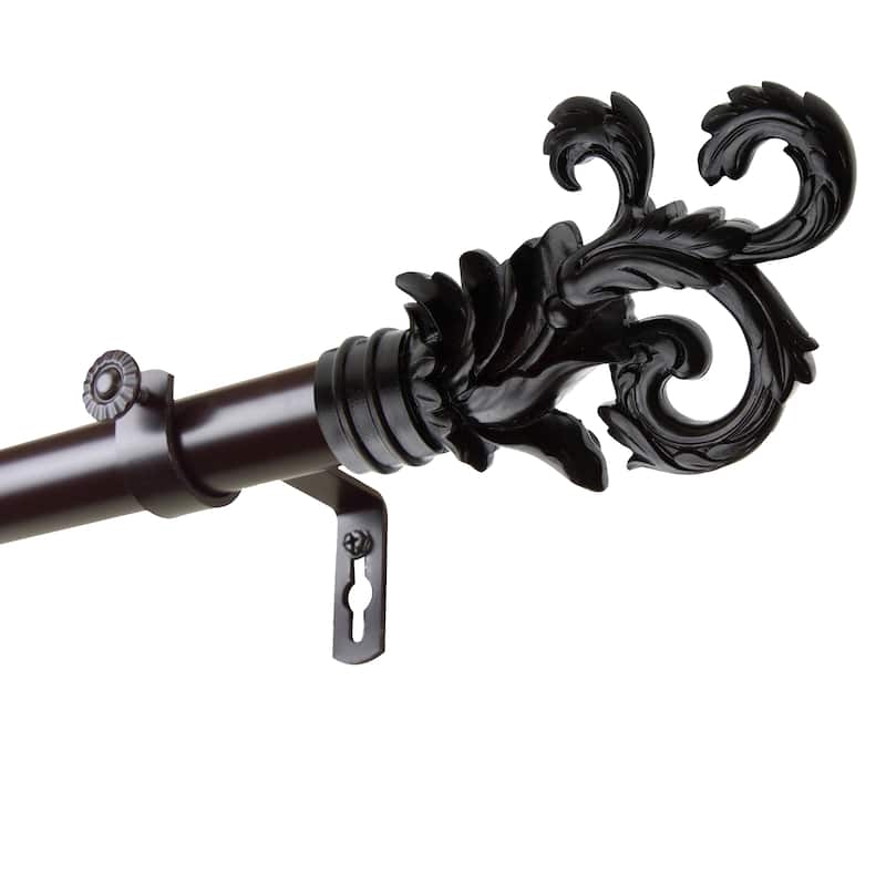 InStyleDesign Exult 1 inch Diameter Adjustable Curtain Rod - 120 to 170 inches - Mahogany