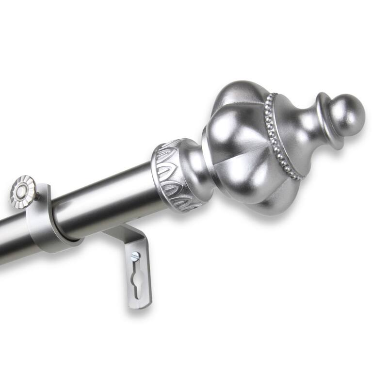 InStyleDesign Revel 1 inch Diameter Adjustable Curtain Rod - 28 to 48 inches - satin nickel