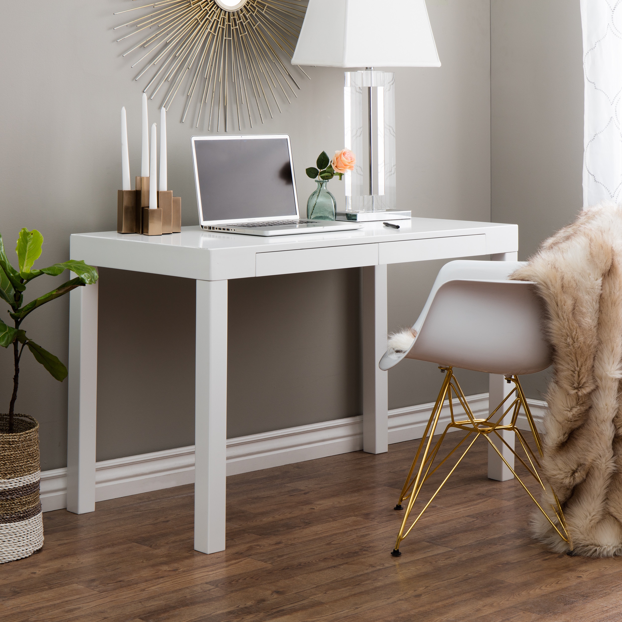 Shop Taylor Olive Contemporary 2 Drawer Student Desk In White