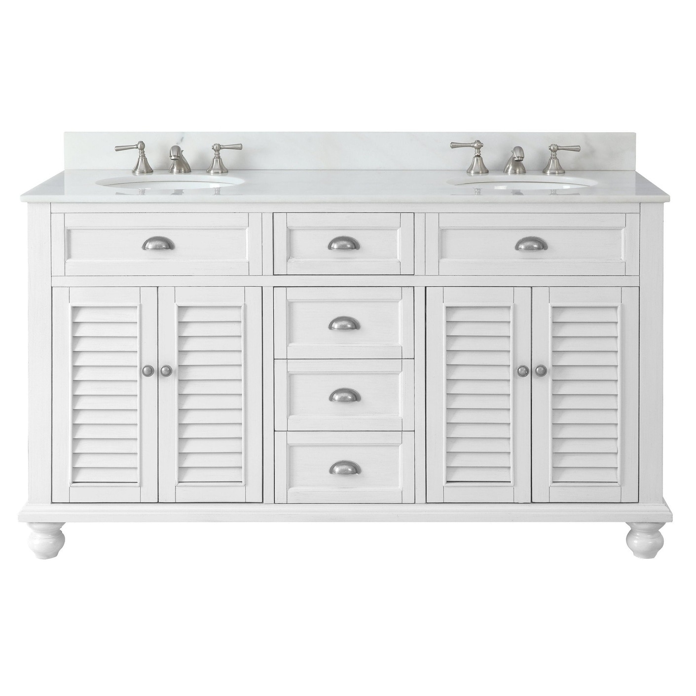 Shop Black Friday Deals On 62 Glennville Double Sink Cottage Style White Bathroom Vanity Overstock 25428481