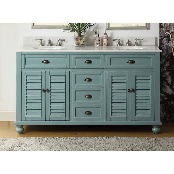 Shop 62 Glennville Double Sink Cottage Style Blue Bathroom Sink