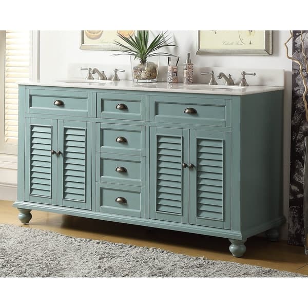 Shop 62 Glennville Double Sink Cottage Style Blue Bathroom Sink