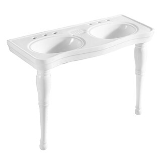 Vintage 47 Inch Pedestal Bathroom Double Sink Vanity
