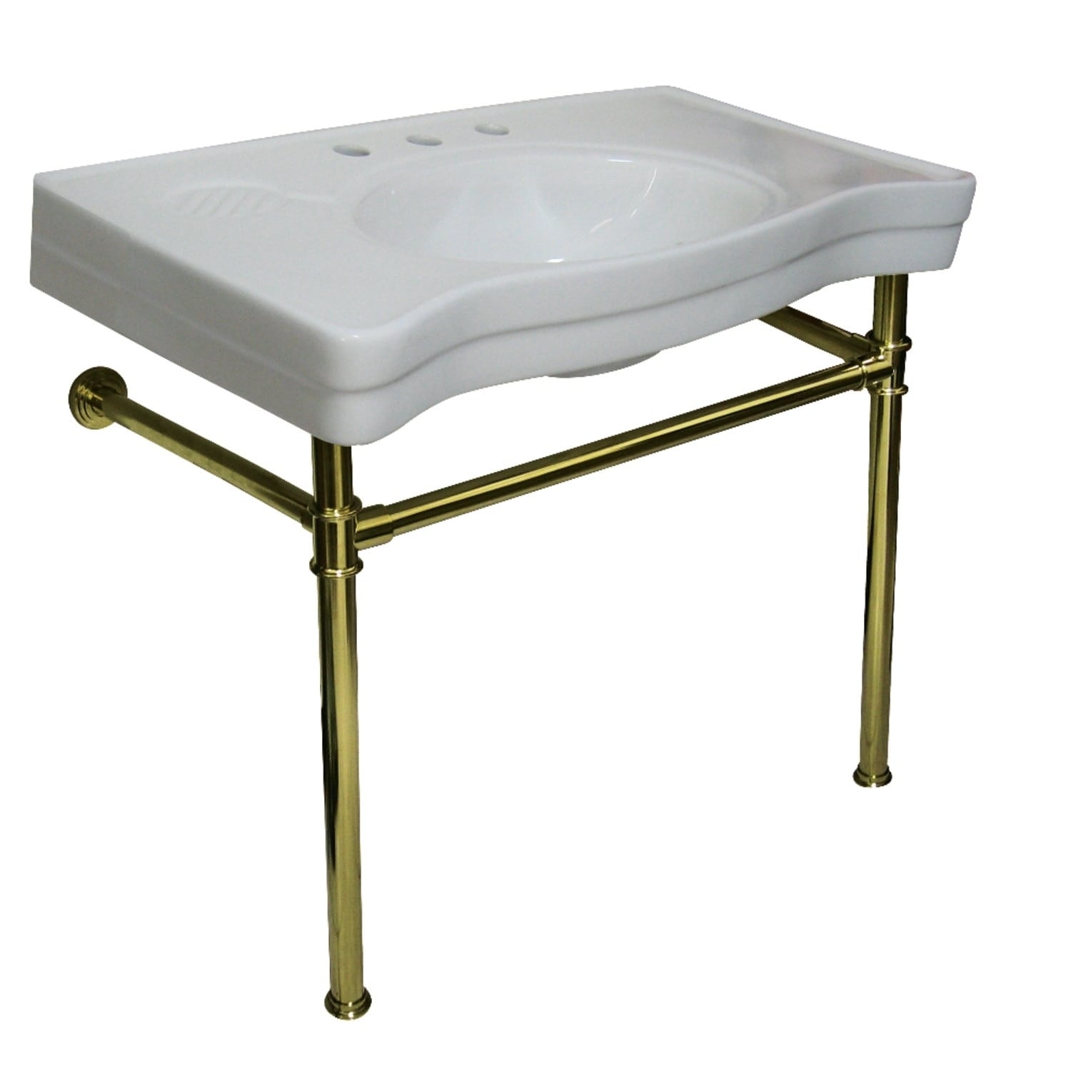 Imperial Vintage 36 Inch Pedestal Bathroom Sink Vanity In Polished Brass On Sale Overstock 25429269