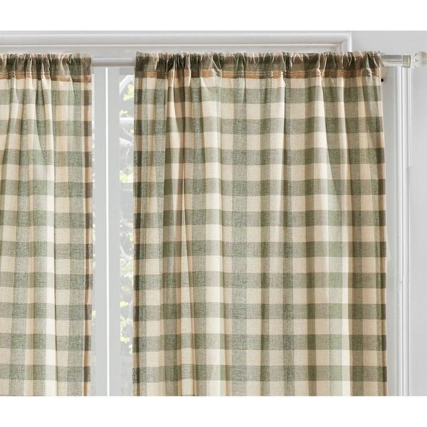 Set 2 Red Blue Plaid Patchwork Window Curtains Panels Drapes Pair 84 in Grommet