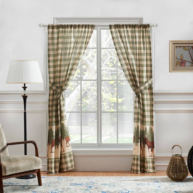 Greenland Home Fashions Moose Creek Curtain Panels (Set of 2) - 42" w x 84" l