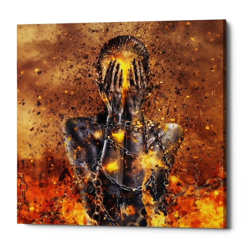 Cortesi Home "Through Ashes Rise" by Mario Sanchez Nevado, Giclee Canvas Wall Art - Yellow - 18" x 18"