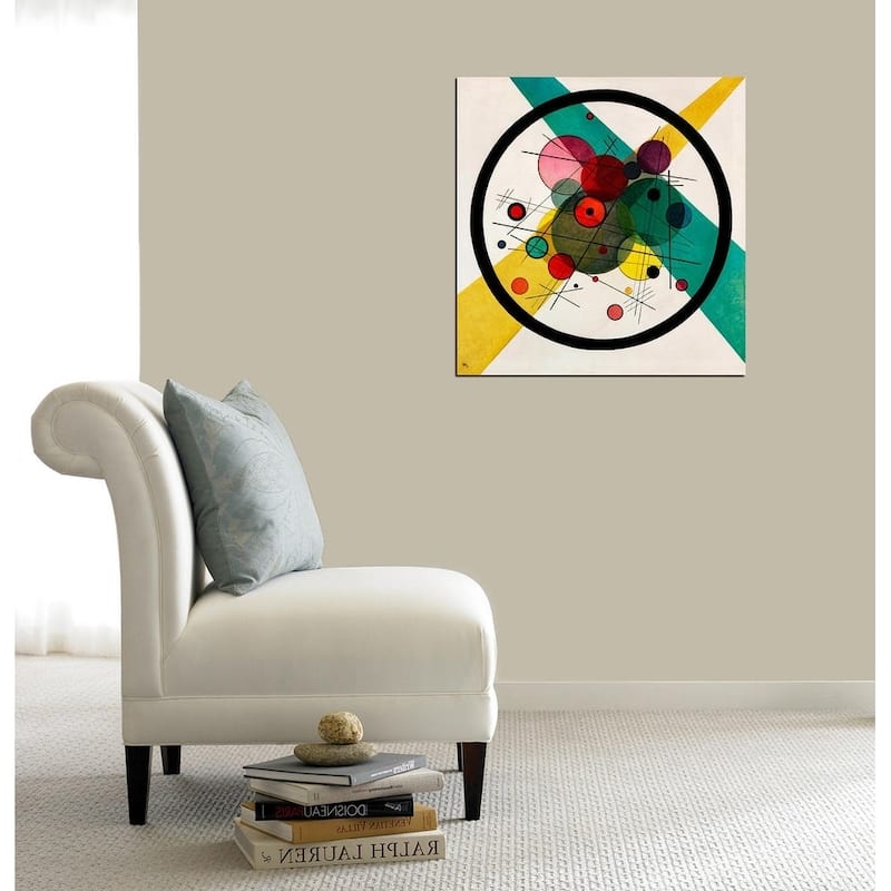 Epic Graffiti "Circles In A Circle" by Wassily Kandinsky Giclee Canvas Wall Art - White