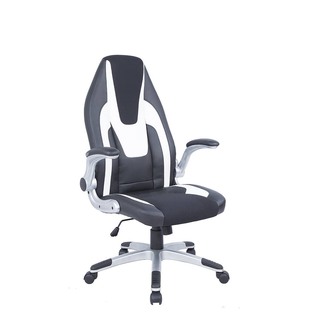 Somette Black and White 2-Tone Adjustable Computer Chair