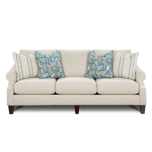 Drusky Reed Model Off White Fabric Sofa