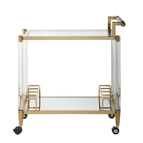 Somette Donna Acrylic Tea Cart with Mirrored Bottom