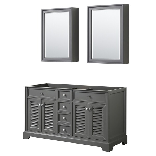Tamara 60-inch Dark Gray Double Vanity Cabinet, Med Cabs