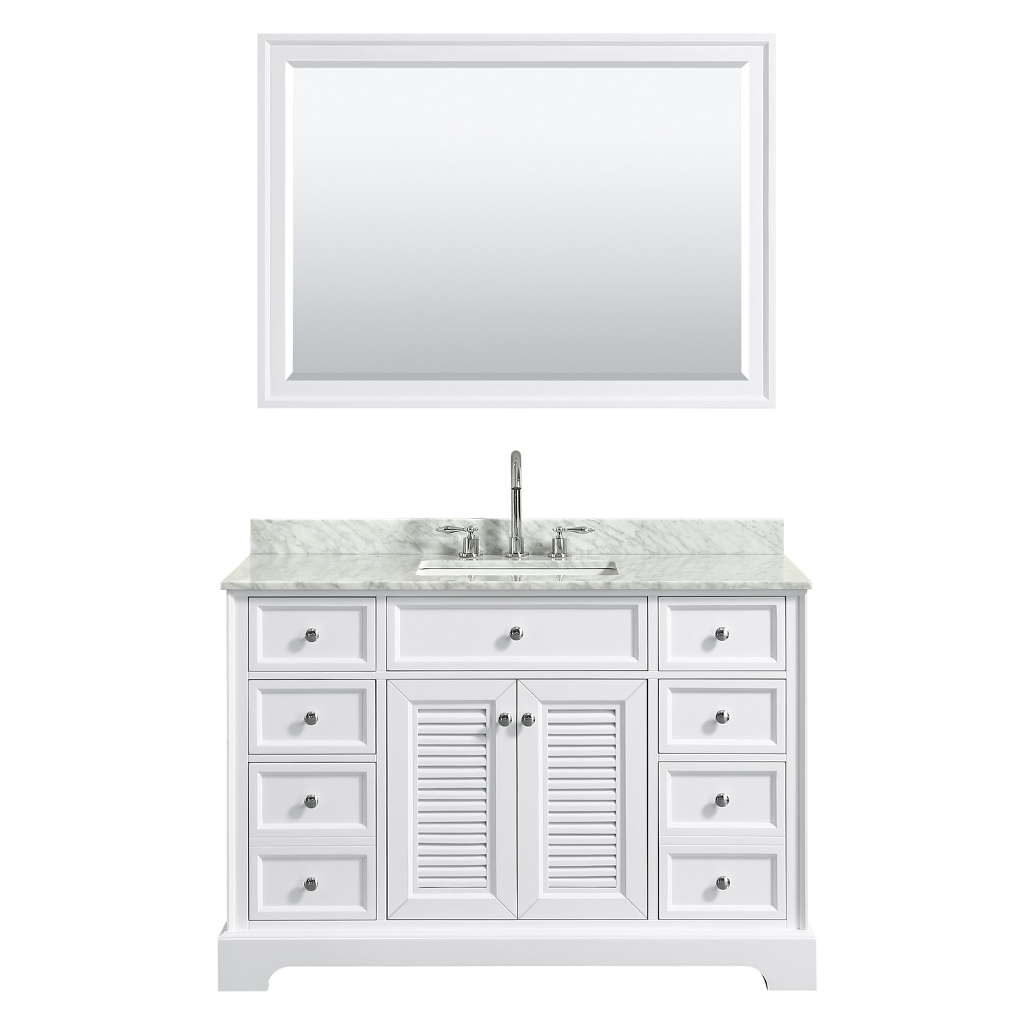 No Sink And 46 Inch Mirror No Countertop Wyndham Collection Tamara 48 Inch Single Bathroom Vanity In White Bathroom Sink Vanities Accessories Bathroom Vanities