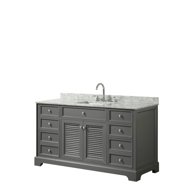 Tamara 60-inch Dark Gray Single Vanity, Square Sink, No Mirror