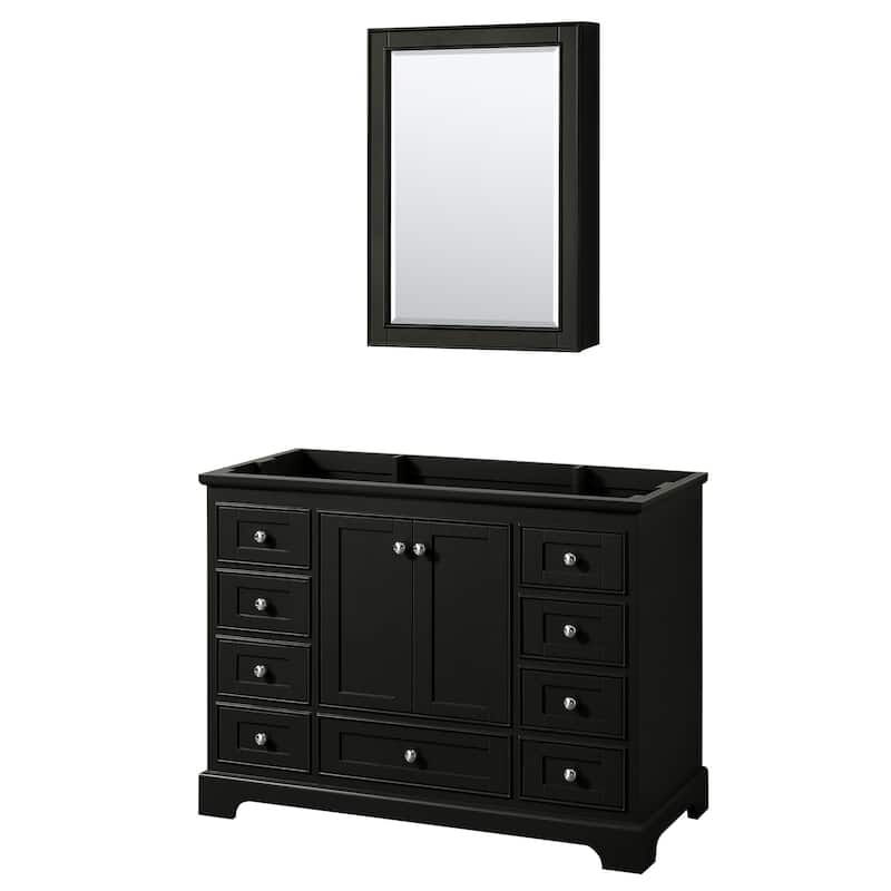 Deborah 48-inch Dark Espresso Single Vanity Cabinet, Med Cab