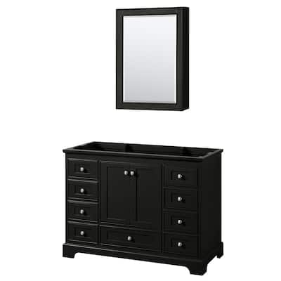 Deborah 48-inch Dark Espresso Single Vanity Cabinet, Med Cab