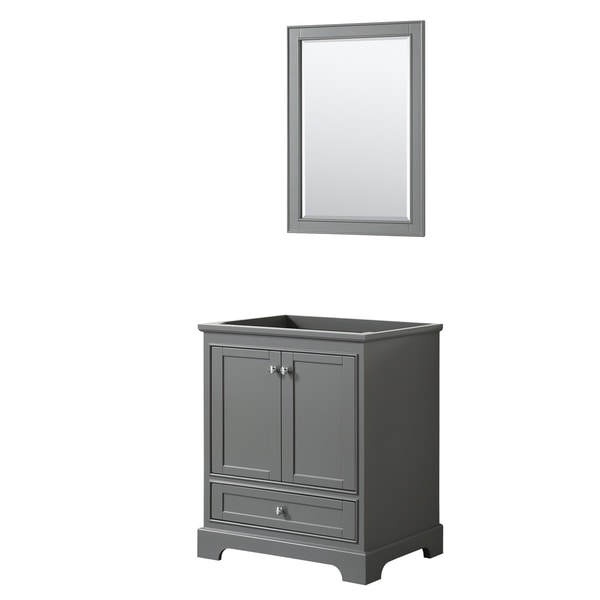 Deborah 30-inch Dark Gray Single Vanity Cabinet, 24-inch Mirror