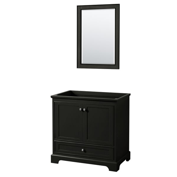 Deborah 36-inch Dark Espresso Single Vanity Cabinet, 24-inch Mirror