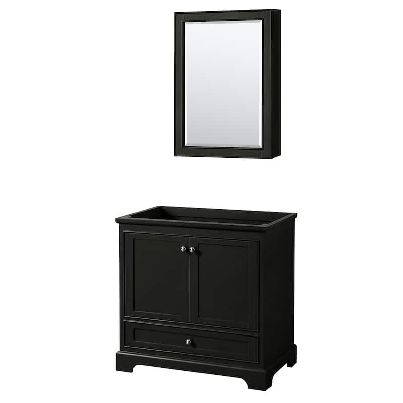 Deborah 36-inch Dark Espresso Single Vanity Cabinet, Med Cab
