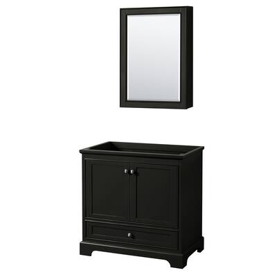 Deborah 36-inch Dark Espresso Single Vanity Cabinet, Med Cab
