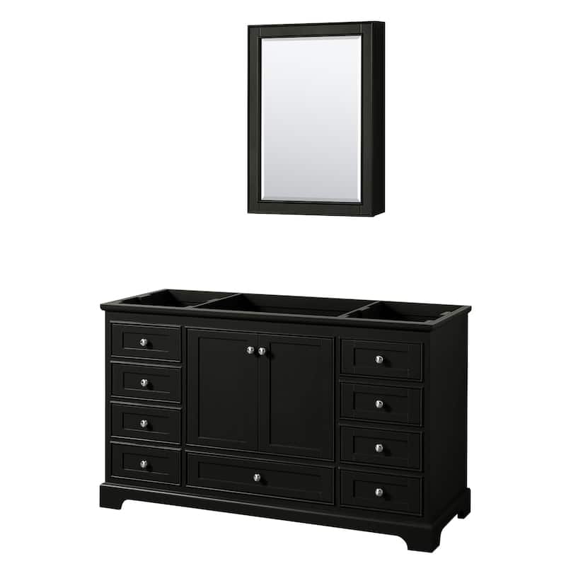 Deborah 60-inch Dark Espresso Single Vanity Cabinet, Med Cab