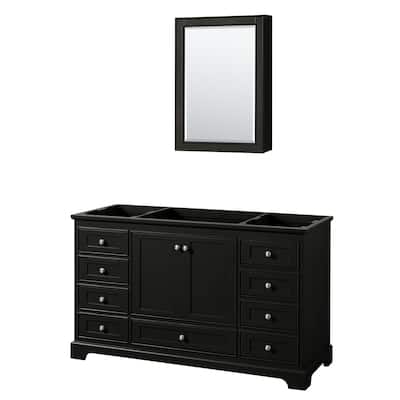 Deborah 60-inch Dark Espresso Single Vanity Cabinet, Med Cab