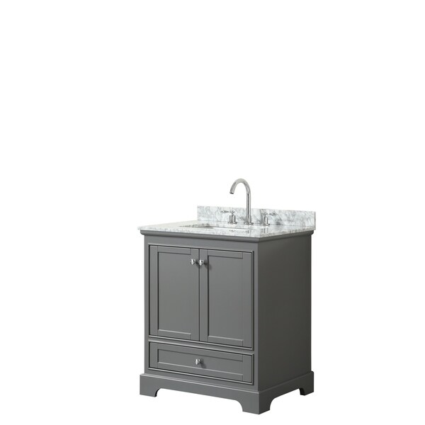 Deborah 30-inch Dark Gray Single Vanity, Square Sink, No Mirror
