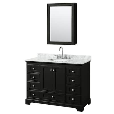 Deborah 48-inch Dark Espresso Single Vanity, Square Sink, Med Cab