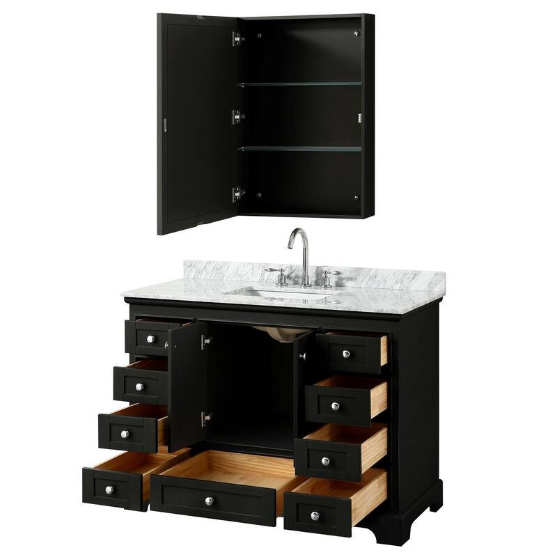 Deborah 48-inch Dark Espresso Single Vanity, Square Sink, Med Cab