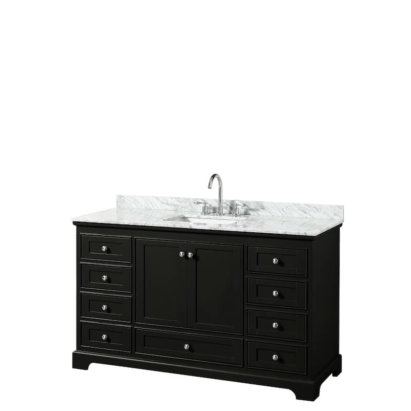Deborah 60-inch Dark Espresso Single Vanity, Square Sink, No Mirror