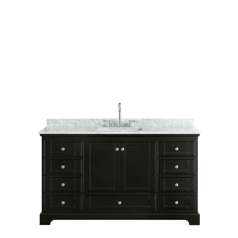 Deborah 60-inch Dark Espresso Single Vanity, Square Sink, No Mirror