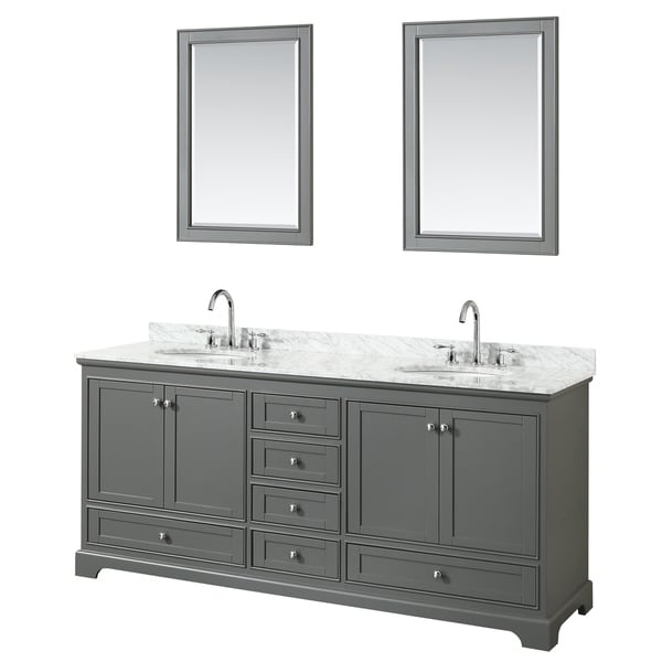 Shop Deborah 80inch Dark Gray Double Vanity, Oval Sinks, 24inch