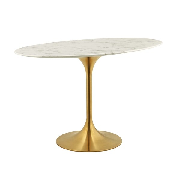 Shop Lippa 48" Oval Dining Table - Gold White - On Sale - Free Shipping