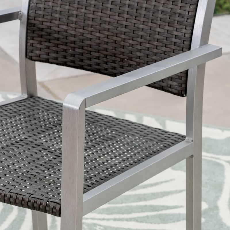 Cape Coral Outdoor 4-Seater Aluminum and Tempered Glass Dining Set by Christopher Knight Home