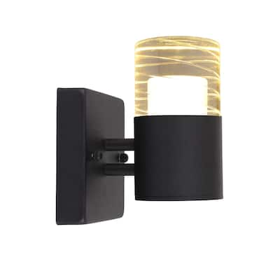 1-light Black LED Indoor/Outdoor Wall Sconce