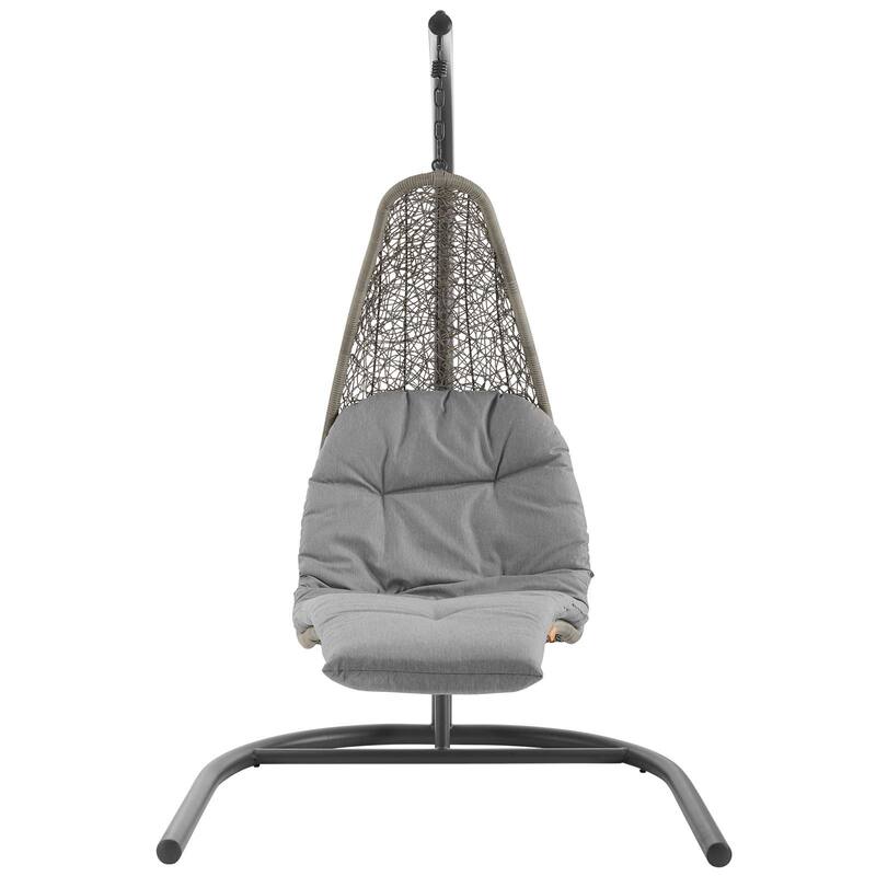 Landscape Hanging Chaise Lounge Outdoor Patio Swing Chair - light gray gray