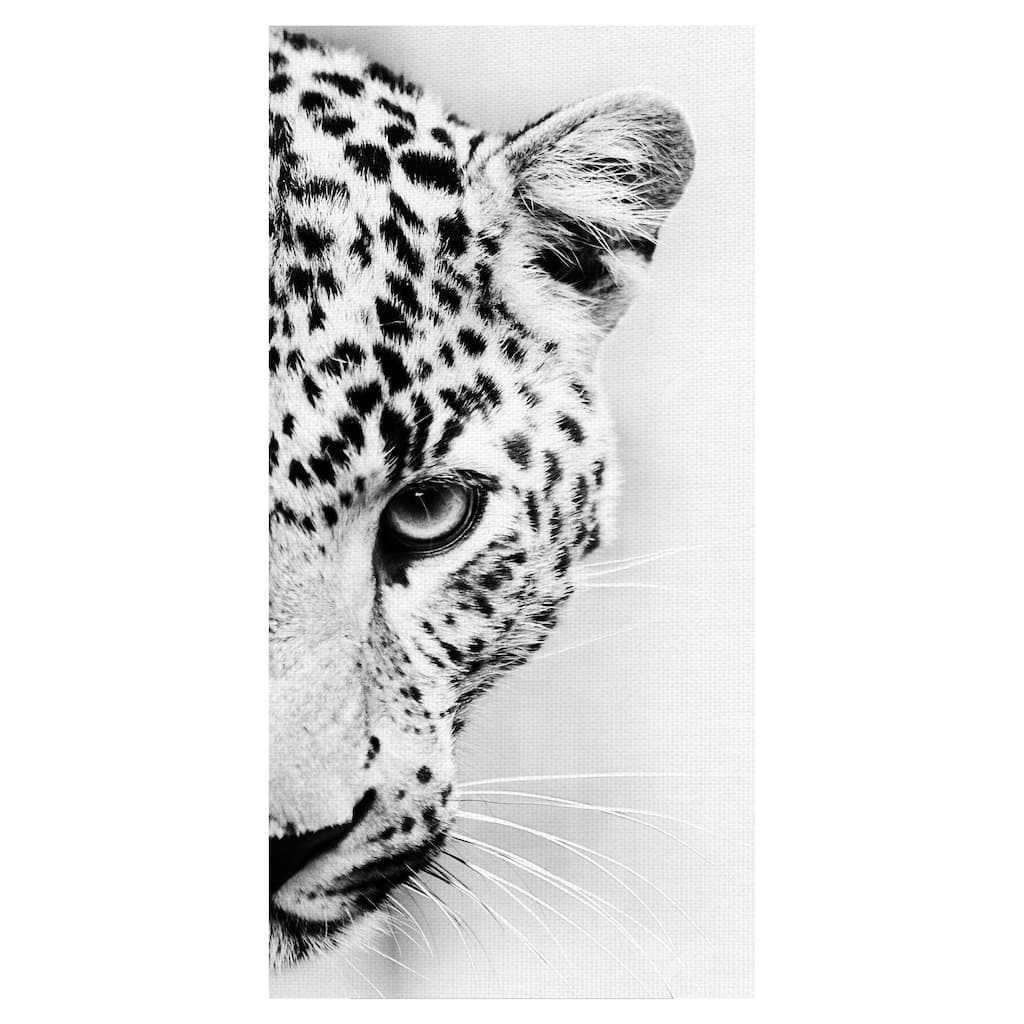 Masterpiece Art Gallery Leopard Crop by Belle Maison Black and White Canvas Photo Art Print
