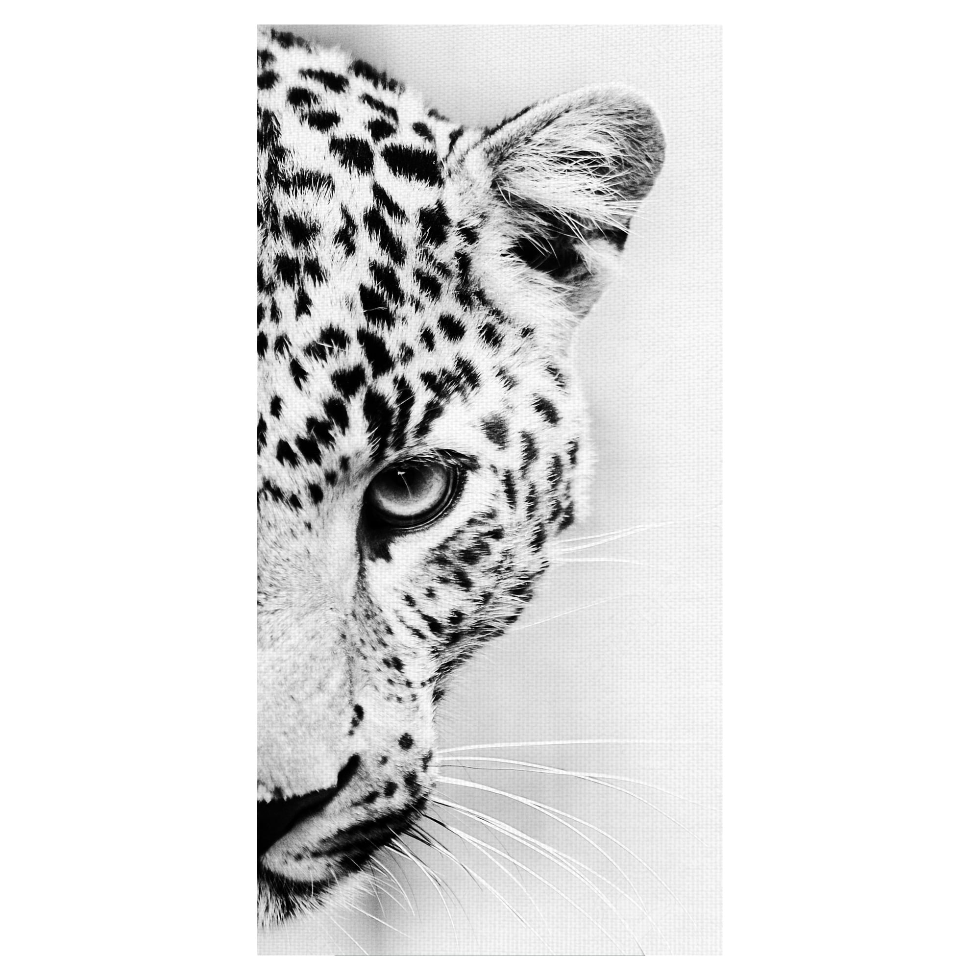 Masterpiece Art Gallery Leopard Crop by Belle Maison Black and White Canvas Photo Art Print