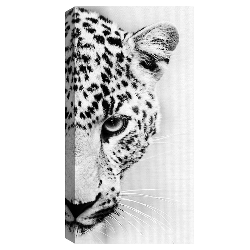 Masterpiece Art Gallery Leopard Crop by Belle Maison Black and White Canvas Photo Art Print