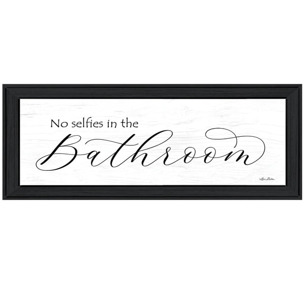 "No Selfies in the Bathroom" by Lori Deiter, Ready to Hang Framed Print, Black Frame. Opens flyout.