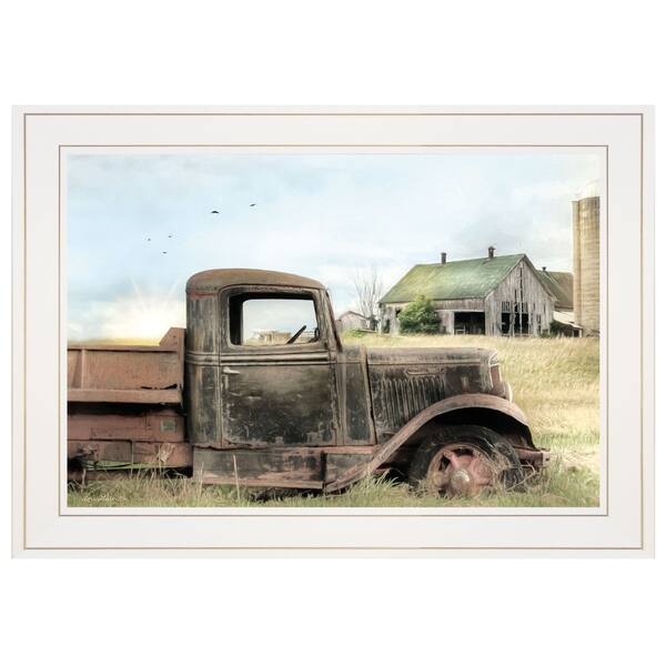 Vintage Farm Trucks I By Lori Deiter Ready To Hang Framed Print White Frame