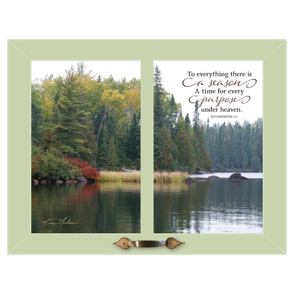 "To Everything" by Kim Norlien, Ready to Hang Framed Print, Green Frame