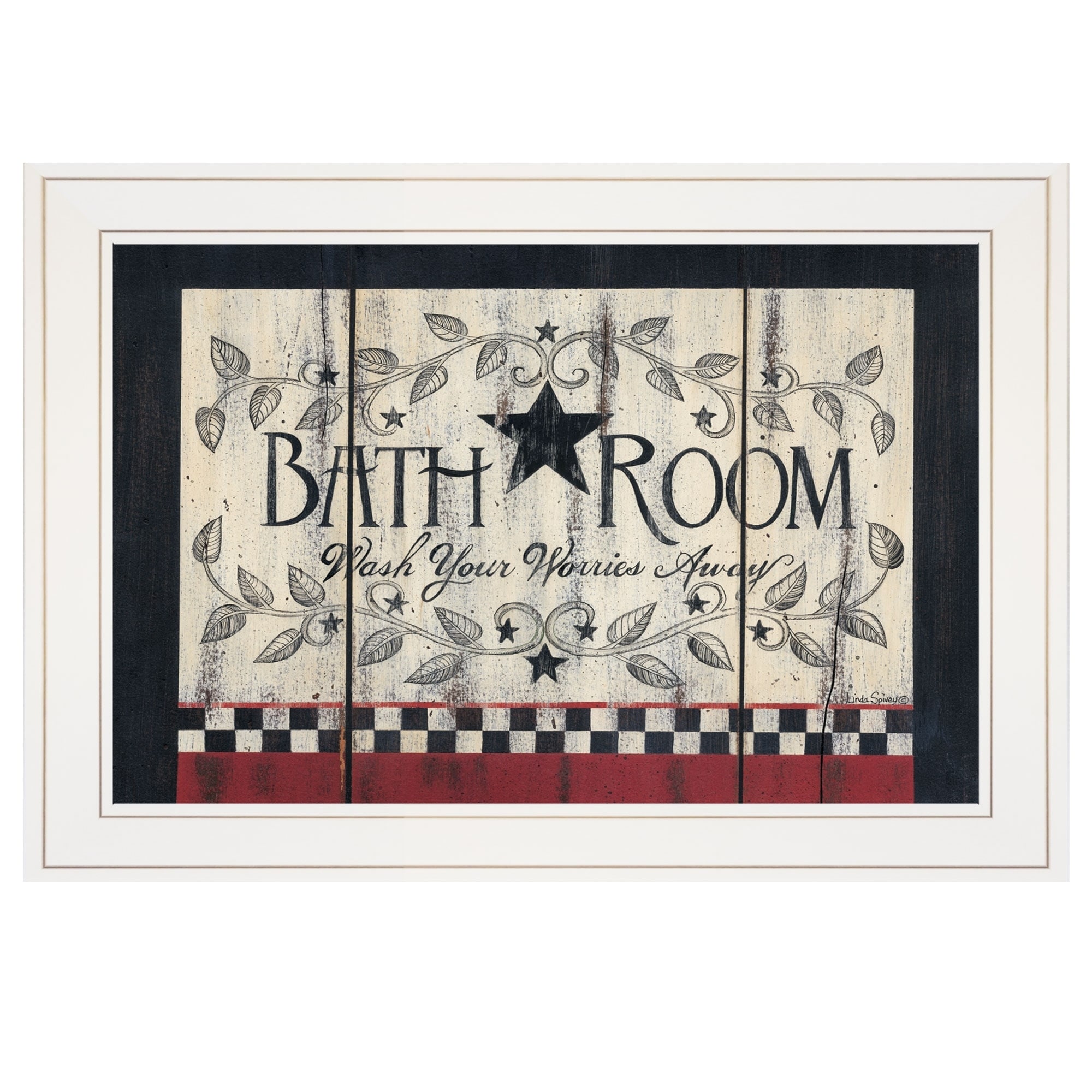 Bathroom By Linda Spivey Ready To Hang Framed Print White Frame On Sale Overstock 25434377