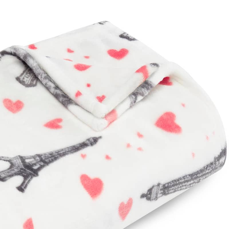 Betsey Johnson Paris Love Ultra Soft Plush Throw