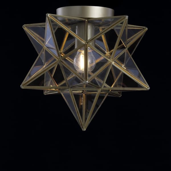 Shop Stella 9 75 Moravian Star Metal Glass Led Flush Mount