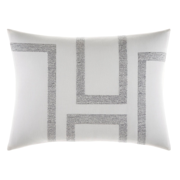 Vera Wang Shibori Grid White 15x20 Throw Pillow