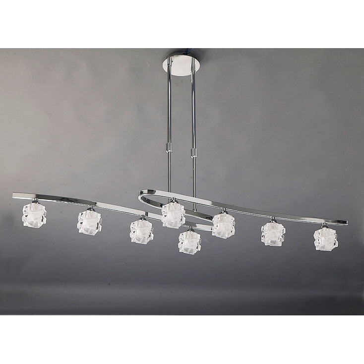 Eight Light S -Shaped Chandelier - Chrome (Chrome) - Chandeliers For Bedrooms by Overstock.com