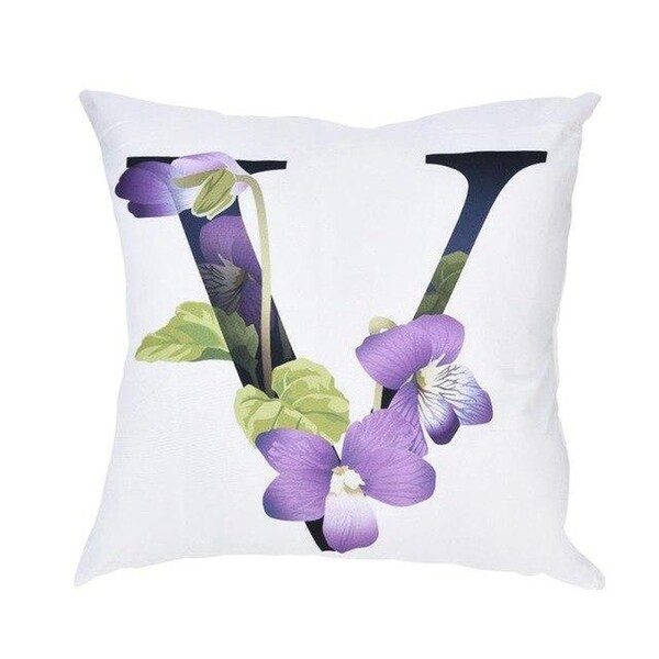 Alphabet Print Pillow Case Polyester Sofa Car Cushion Cover-A96