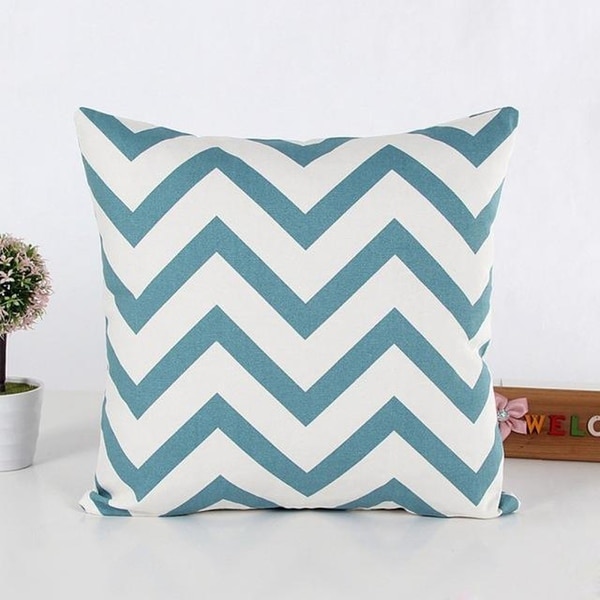 Wavy Striped Pillowcase With Hidden Zip Closure-A184